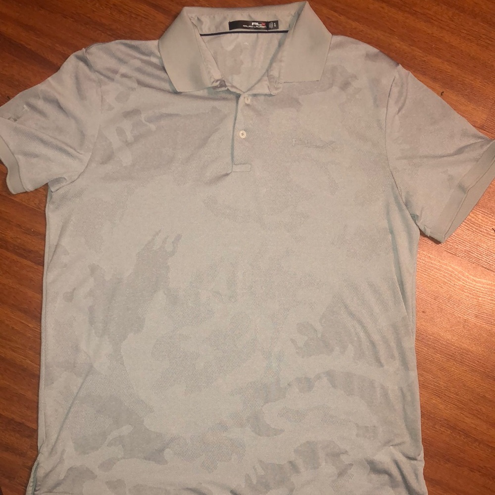 RLX Ralph Lauren Polo Golf Shirt UPF 50 Wicking Camo Gray Size X-Large Q47